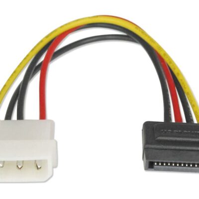 Astrotek SATA Power Cable 15cm 4 pins Male to 15 pins Female 18AWG RoHS LS