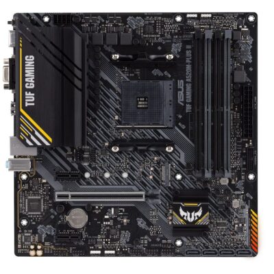 ASUS AMD A520 TUF GAMING A520M-PLUS II (Ryzen AM4) Micro ATX Gaming Motherboard with M.2 support, DisplayPort, HDMI, D-Sub, USB 3.2 Gen 1 ports, SATA