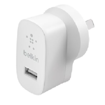 Belkin BoostCharge USB-A Wall Charger (12W) – White(WCA002auWH),Compatible with any USB-A devices,Lightweight Charger,Compact,Fast & Travel Ready,2YR