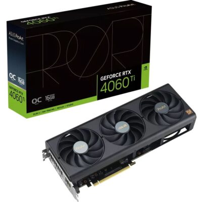 ASUS nVidia GeForce PROART-RTX4060TI-O16G  RTX4060 Ti OC Edition 16GB GDDR6, 2655 MHz Boost Clock, RAM 18Gbps, 3xDP, 1xHDMI