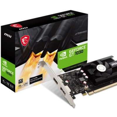 MSI nVidia GeForce GT 1030 4GD4 LP OC Video Card, PCI-e 3.0, 1430 MHz Boost Clock,  1x HDMI 2.0, 1x 1.4a