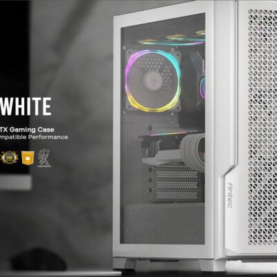 Antec P20C White, ATX, E-ATX, ATX, USB-C, Cable management , 4x HDD or SSD , 375mm GPU, 170mm CPU  3x PWM white 12 CM Fan, Tempered Glass,  Case (LS)