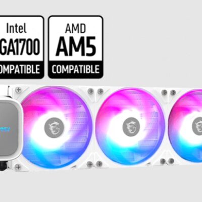 MSI MAG CORELIQUID A13 360 WHITE, 2.4′, IPS, USB 2.0 pin header, SATA, 2 fans, Two Ball Bearing, AM5 / AM4, 3 Year warranty
