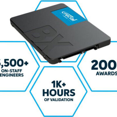 Crucial BX500 240GB 2.5′ SATA3 6Gb/s SSD – 3D NAND 540/500MB/s 7mm 1.5 mil MTBF 3yr wty Acronis True Image Solid State Drive 