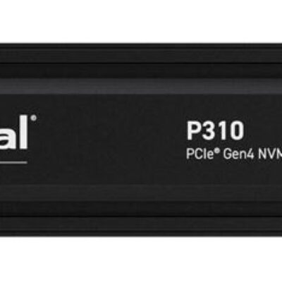Crucial P310 1TB Gen4 2280 NVMe SSD w Heatsink 7100/6000 MB/s R/W 220TBW 1000K/1200K IOPS 1.5M hrs MTTF Full-Drive Encryption M.2 PCIe4 5yrs