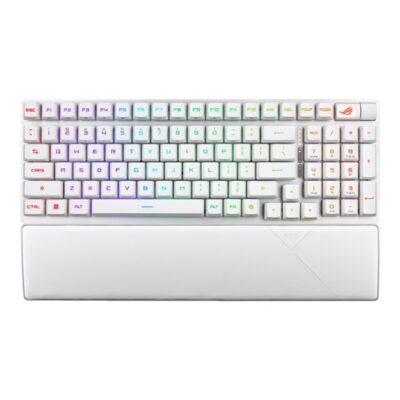 ASUS ROG Strix Scope II 96 RX Wireless Keyboard – White, USB-C / BT 5.1 / 2.4GHz,  RGB Per-Key, NKRO,  8000Hz,  2m Cable, AURA Sync