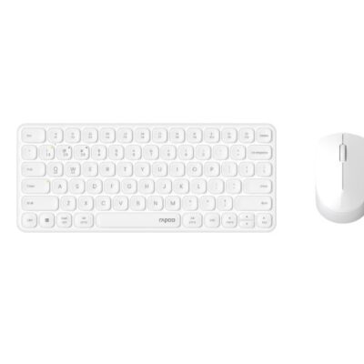 RAPOO X9010M Multi-mode Aluminium Base, Wireless Ultra-slim Combo Set, up to 12 Months Battery, Bluetooth or 2.4Ghz.  Office Business Retail White