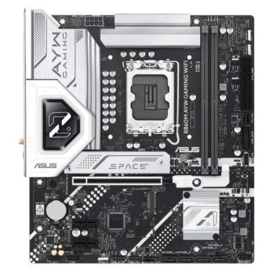 ASUS B860M AYW GAMING WIFI Micro-ATX Motherboard Up to 128GB DDR5 (2x Slots), 1 x PCIe 4.0,  2 x M.2 slots, WiFi 6,