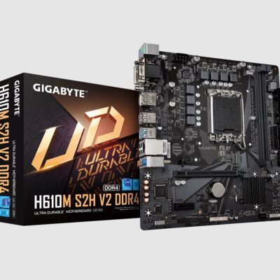 Gigabyte H610M S2H V2 DDR4 Motherboard with 6+1+1 Hybrid Phases Digital VRM Design, PCIe 4.0* Design, Gen3 x4 M.2, DisplayPort / HDMI
