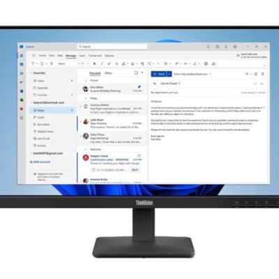 LENOVO ThinkVision S24-4E 23.8′ 24′ FHD IPS Monitor 1920×1080 16:9 4ms 100Hz Anti-glare Tilt VGA HDMI Tilt VESA 3yr WTY Black