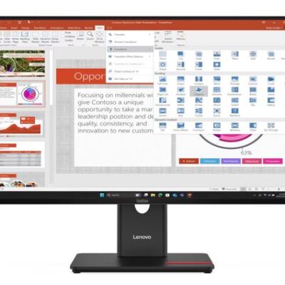 LENOVO ThinkVision T27i-40 27′ FHD Monitor 120Hz 1920×1080 16:9 Height Adjustable Tilt Swivel Pivot USB-C 15W PD 3xUSB-A DP HDMI VGA ~63A4MAR1AU