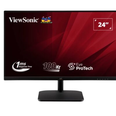 ViewSonic 24′ Office Ultra Thin Bezel + SuperClear IPS, 2x Speakers, 4ms 100h FHD 1080, HDMI, VGA, 3.5 Audio, Multi-View, Eye Care. VESA 75, Monitor