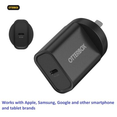 OtterBox 20W USB-C (Type I) PD Fast Wall Charger – Black (78-81350), Compact, Drop Tested,Safe & Smart Charging,Best for Apple, 2 Years Warranty