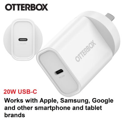OtterBox 20W USB-C (Type I) PD Fast Wall Charger – White (78-81352), Compact, Drop Tested,Safe & Smart Charging,Best for Apple, 7 Years Warranty