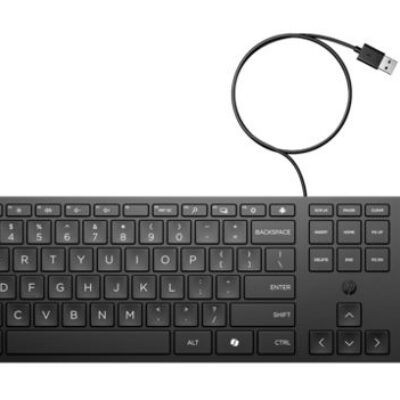 HP Wired 320K Full-Sized Keyboard – Compatible with Windows 10, Desktop PC, Laptop, Notebook USB Plug and Play Connectivity, Easy Cleaning 1YR WTY