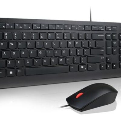 Lenovo Universal Wired USB Keyboard Mouse Combo Adjustable Tilt Leg Spill Resistant Copilot Keyboard 1600 DPI Optical Sensor Mouse Plug & Play 1.8m