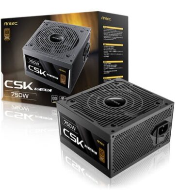Antec CSK750DC 80+ Bronze, PCIE 5.1, Continuous Power, DC to DC, Flat Cables, 5Yrs Wty. CircuitShield Protections, Thermal,Reliable Value Power Supply