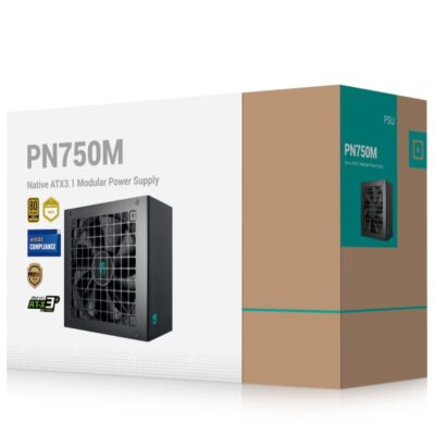 DeepCool PN750M Gamer Storm 80+ Gold Certified Fully Modular ATX Power Supply 120mm Fan, Japanese Capacitors, DC to DC, ATX12V V3.1,