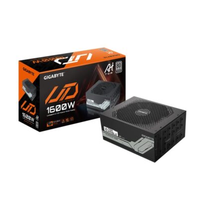 Gigabyte GP-UD1600PM PG5 AI TOP Power Supply, 1600W,  ATX12V,   80 PLUS Platinum Fan,  Type 140mm Double Ball Bearing fan  >100,000 hours, 3 years