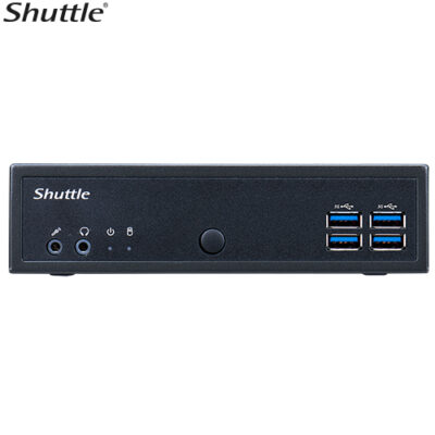 Shuttle DL30N Slim Mini PC 1L Barebone – Intel Processor N100, Fan-less, LAN, RS232/RS422/RS485, HDMI, DP, VGA, Vesa Mount, 65W Adapter