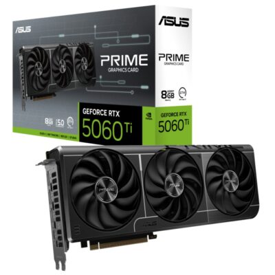 ASUS nVidia GeForce PRIME-RTX5060TI-8G RTX 5060 Ti 8GB GDDR7  2572MHz Boost Clock, RAM 28Gbps, 759 AI TOPs, Digital Max Resolutio