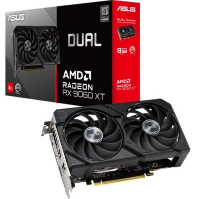 ASUS AMD Radeon Dual RX9060XT RX 9060 XT,  8G GDDR6​ 128-bit, 2.5 Slot, Axial-Tech Fans, Dual BIOS, PCI Express 5.0