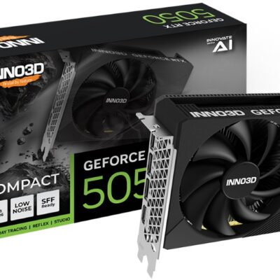INNO3D nVidia GeForce RTX 5050 Compact 8G GDDR6, 2572MHz Boost Clock, RAM20Gbps, 3xDP+HDMI, 148x118x41mm (5050)