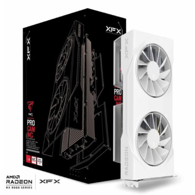 XFX Swift AMD Radeon RX 9060XT OC White Gaming Edition with 16GB GDDR6 HDMI 2xDP, AMD RDNA™ 4 (RX-96TSW16WBQ)