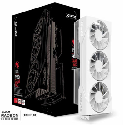 XFX Swift AMD Radeon RX 9060XT OC White Triple Fan Gaming Edition with 16GB GDDR6 HDMI 2xDP, AMD RDNA™ 4 (RX-96TS316W7)